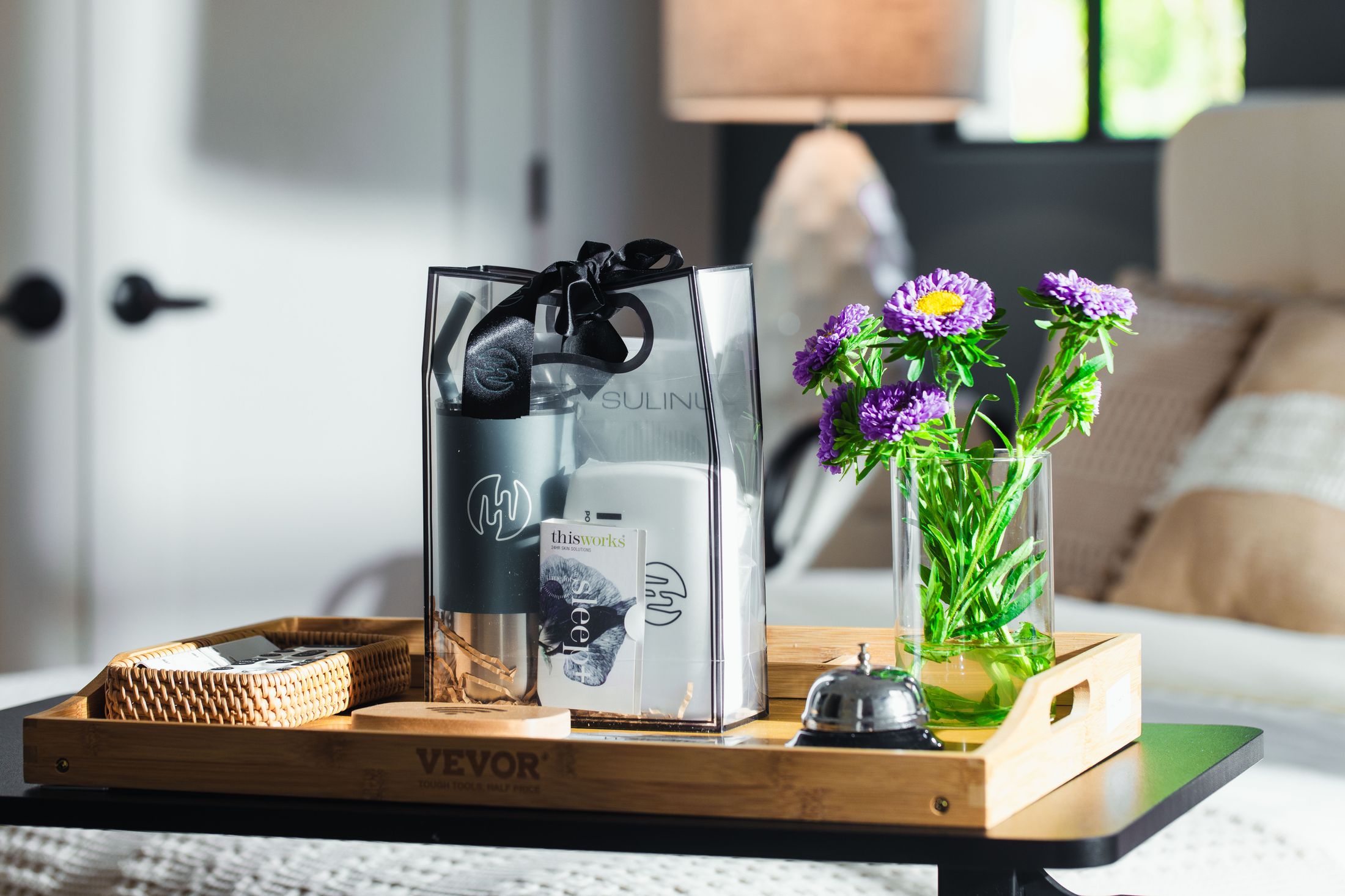 Cozy patient recovery room with stylish decor and natural light.